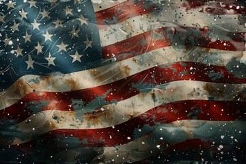 Naklejka premium INDEPENDENCE DAY U.S Poster design, realistic, HD, copy space with generatife ai