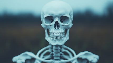 Realistic Skeleton on a Mysterious Background