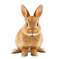 Fototapeta premium A rabbit is sitting on a white background