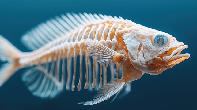 Skeleton of a Fish with Detailed Bone Structure