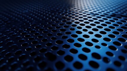 Glowing blue lines cutting across a dark blue steel mesh surface, with space for text or design elements. The metallic texture contrasts with the vibrant light.