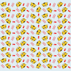 cute cat full print image design cartoon illustration