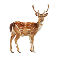 Obraz premium A deer stands in front of a white background
