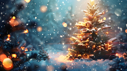 Christmas colorful background in futuristic digital style for your design. AI Generated