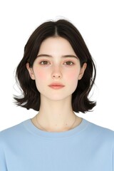 Fototapeta premium Sophisticated Young Woman with a Modern Bob Hairstyle