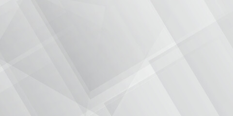 Obraz premium Modern abstract white curve square lines triangle technology backdrop. white light grey background, abstract modern white and grey gradient color geometric line pattern background for website banner.