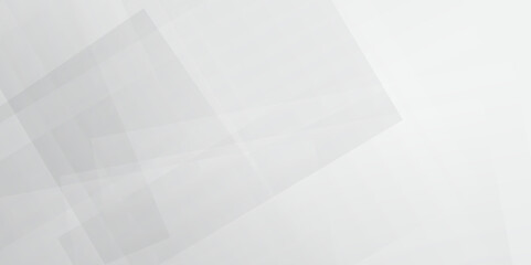 Obraz premium Modern abstract white curve square lines triangle technology backdrop. white light grey background, abstract modern white and grey gradient color geometric line pattern background for website banner.