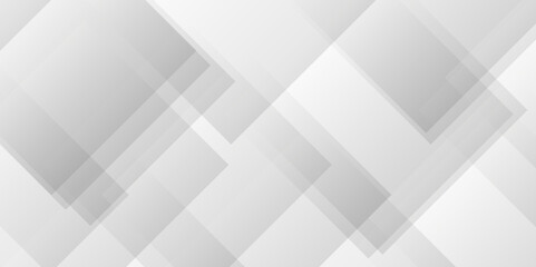 Abstract background with overlay layer. Modern banner geometric shapes creative design. White color technology concept geometric line vector background. Abstract white and grey light background.