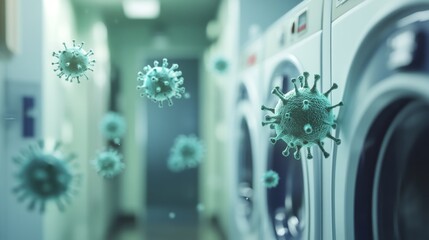 Washing Machine Interior with Microorganisms