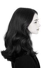 Naklejka premium Stunning Monochrome Portrait of a Woman with Lush Waves