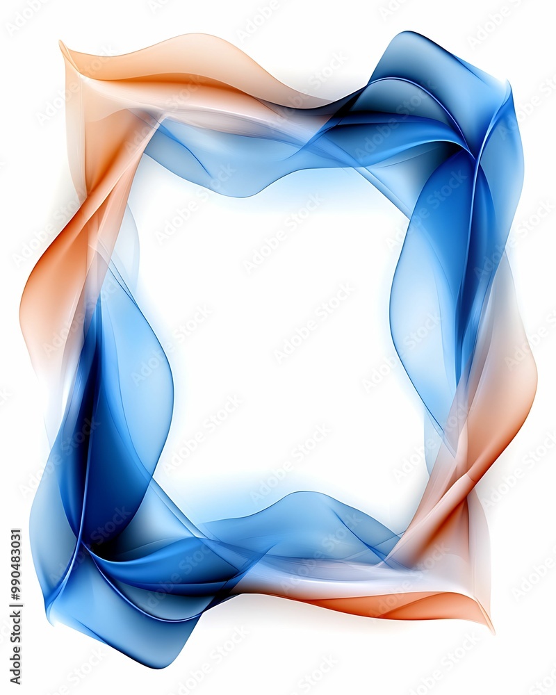 Poster a colorful, abstract frame featuring flowing blue and orange waves, creating a dynamic, modern look 