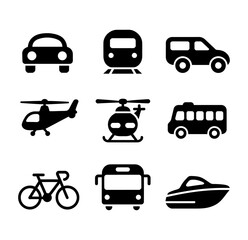 transportation icons set