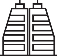 hotel and apartment building icon