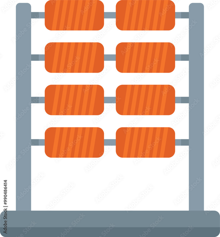 Poster wooden abacus standing on a white background representing the concept of calculating