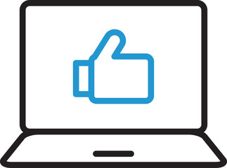 Laptop and Thumb Up Icon