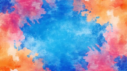 Abstract Blue and Orange Watercolor Background