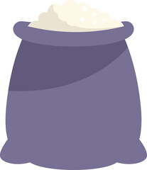 Full sack of flour or sugar isolated on white background