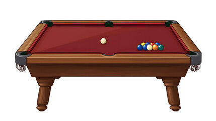 Cartoon illustration of Pool Table or Billiards Table isolated on transparency background