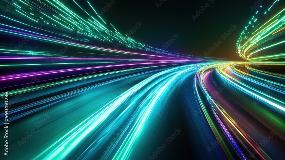 Canvas Prints abstract colorful neon lights speed motion blur background.