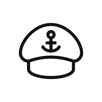 recommend clip art: Sea captain hat isolated icon, marine hat vector symbol with editable stroke