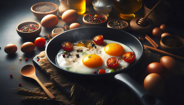 ILUSTRACION DE POLLOS, HUVOS EN REALISMO DIGITAL 