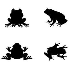 Frog silhouette on background