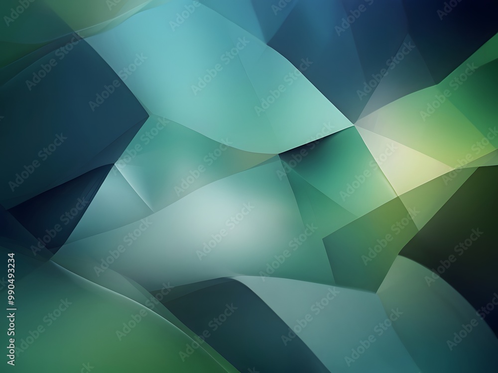 Poster abstract background with smooth color gradients blue and green