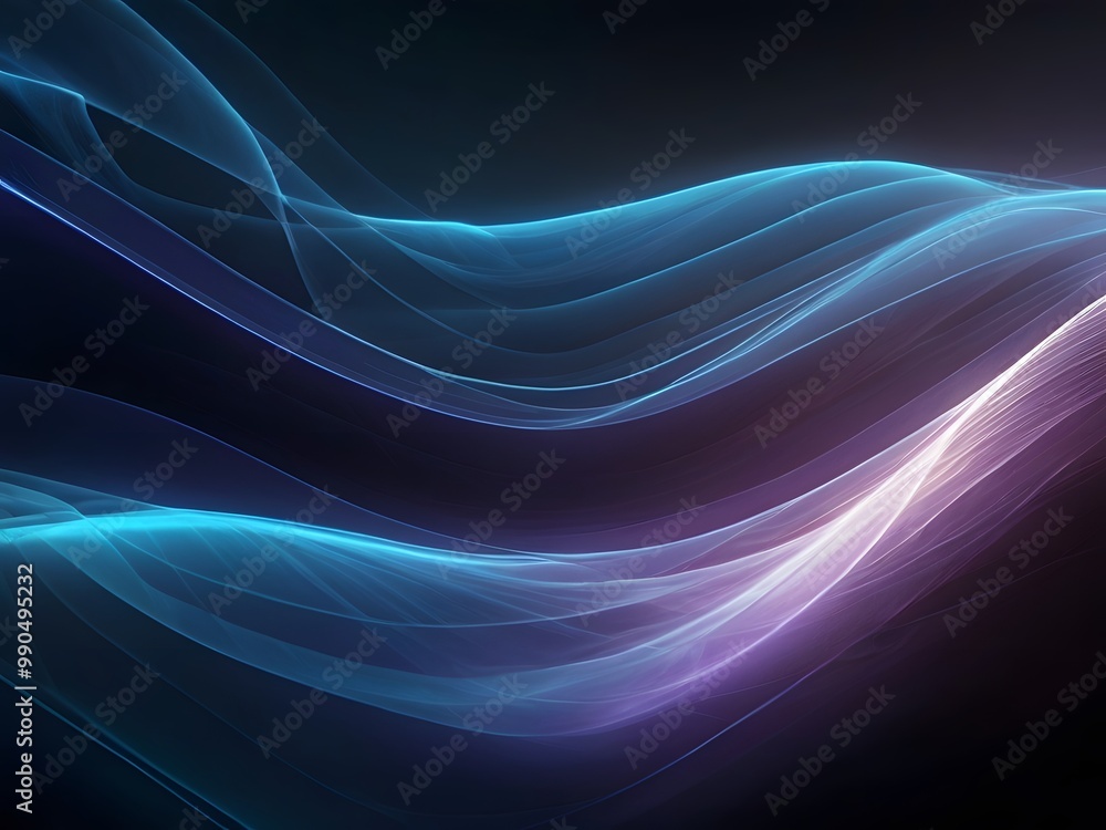 Poster background featuring smooth, flowing wave-like lines made of soft