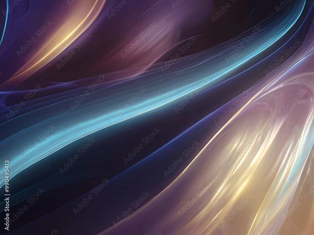 Poster background featuring smooth, flowing wave-like lines made of soft
