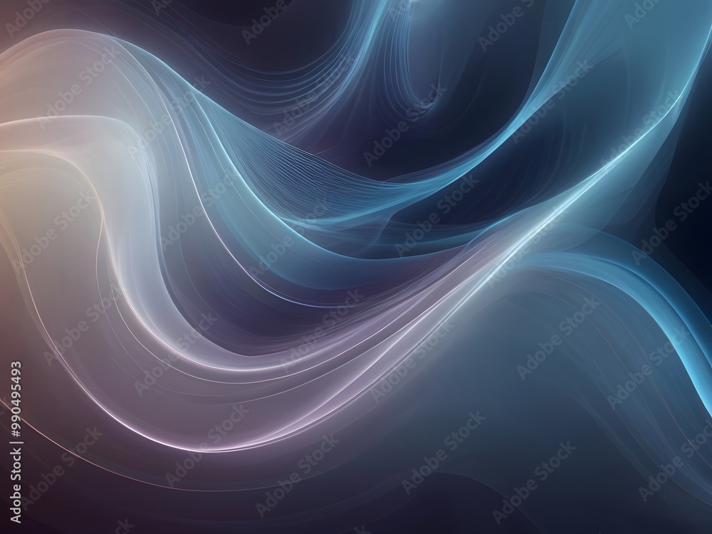 Poster background featuring smooth, flowing wave-like lines made of soft