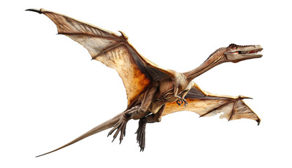 Fototapeta premium A large, orange and brown dragon is flying through the air