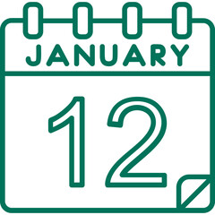 12 January Vector Icon Design