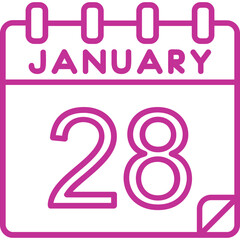 28 January Vector Icon Design