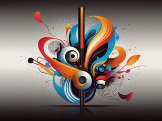 Fototapeta premium Abstract colorful design with swirls and splatters