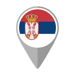 Serbia Flag on Location Pin