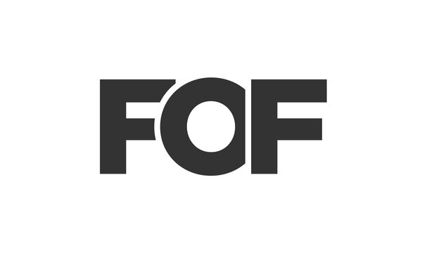 FOF logo design template with strong and modern bold text. Initial based vector logotype featuring simple and minimal typography. Trendy company identity.