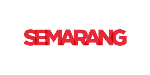Obraz premium Semarang in the Indonesia emblem. The design features a geometric style, vector illustration with bold typography in a modern font. The graphic slogan lettering.