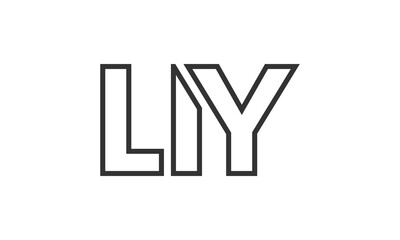 LIY logo design template with strong and modern bold text. Initial based vector logotype featuring simple and minimal typography. Trendy company identity.