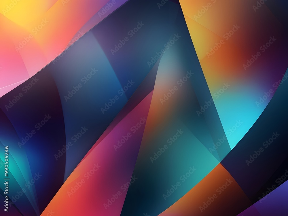 Poster abstract background with smooth color gradients, incorporating soft bokeh effects and overlapping ge