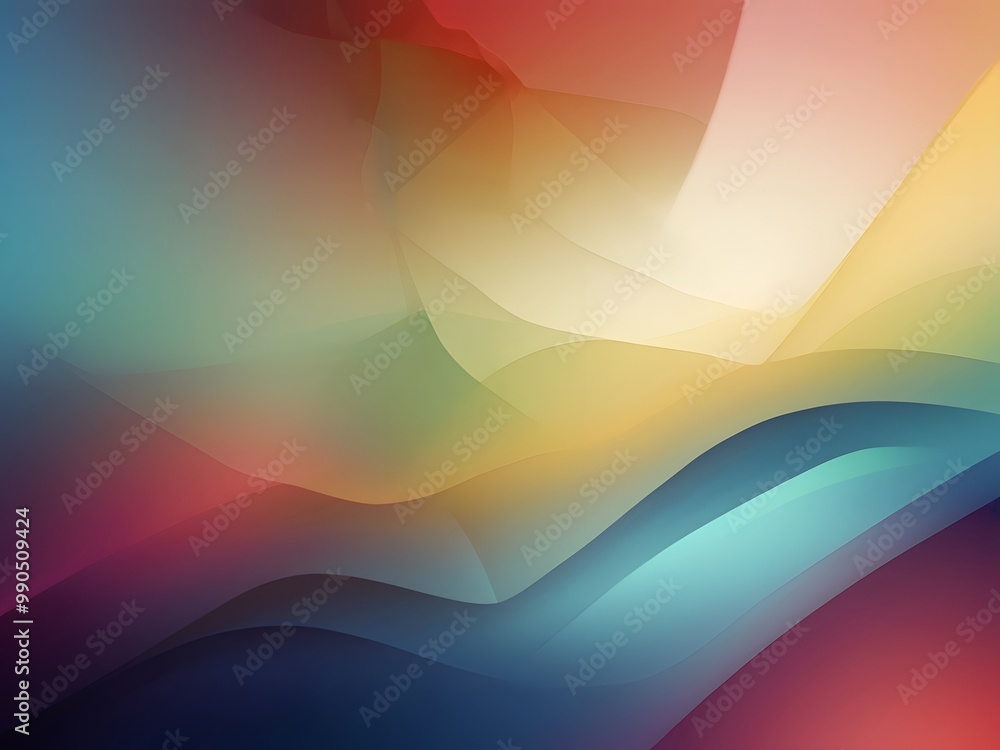 Poster abstract background with smooth color gradients, incorporating soft bokeh effects and overlapping ge