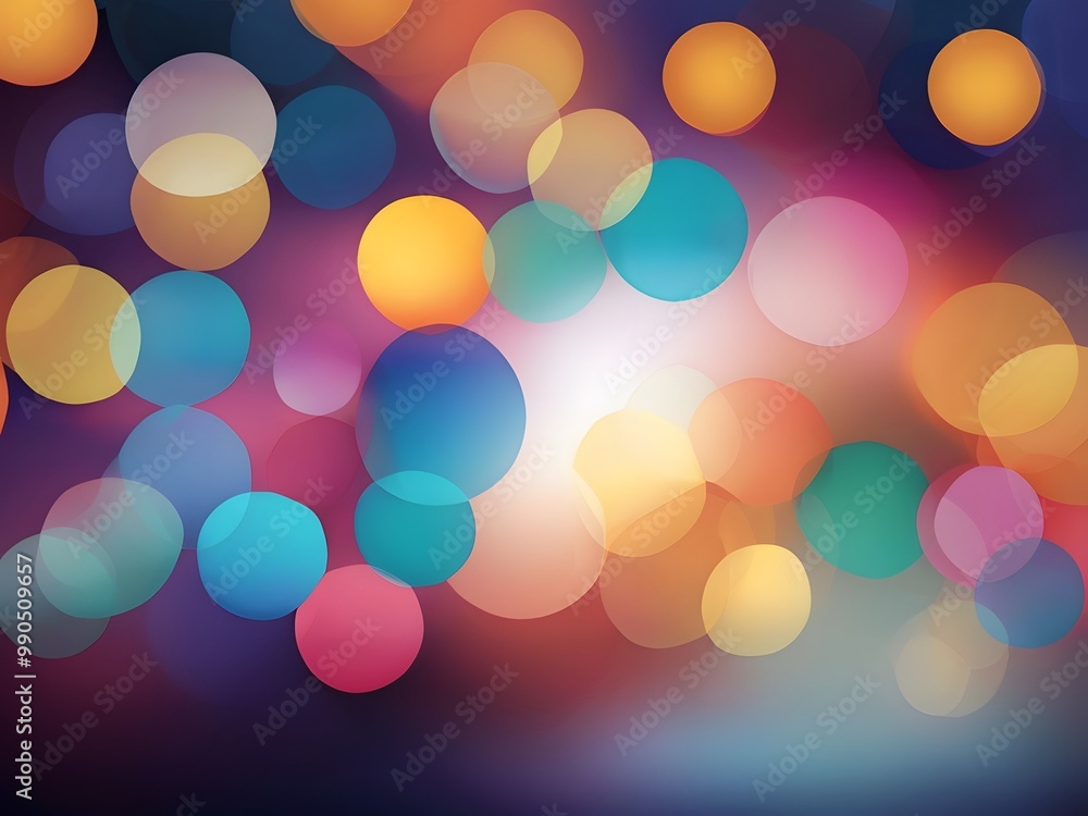Poster abstract background with smooth color gradients, incorporating soft bokeh effects and overlapping ge