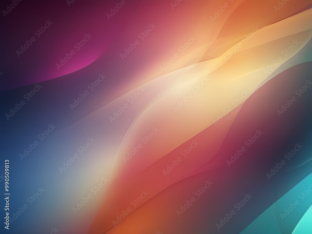 Poster abstract background with smooth color gradients, incorporating soft bokeh effects and overlapping ge