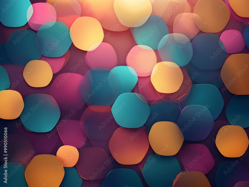 Poster abstract background with smooth color gradients, incorporating soft bokeh effects and overlapping ge