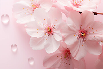 Close-up of a Cherry Blossom Petal Showcasing Delicate Details and Softness. Generative AI