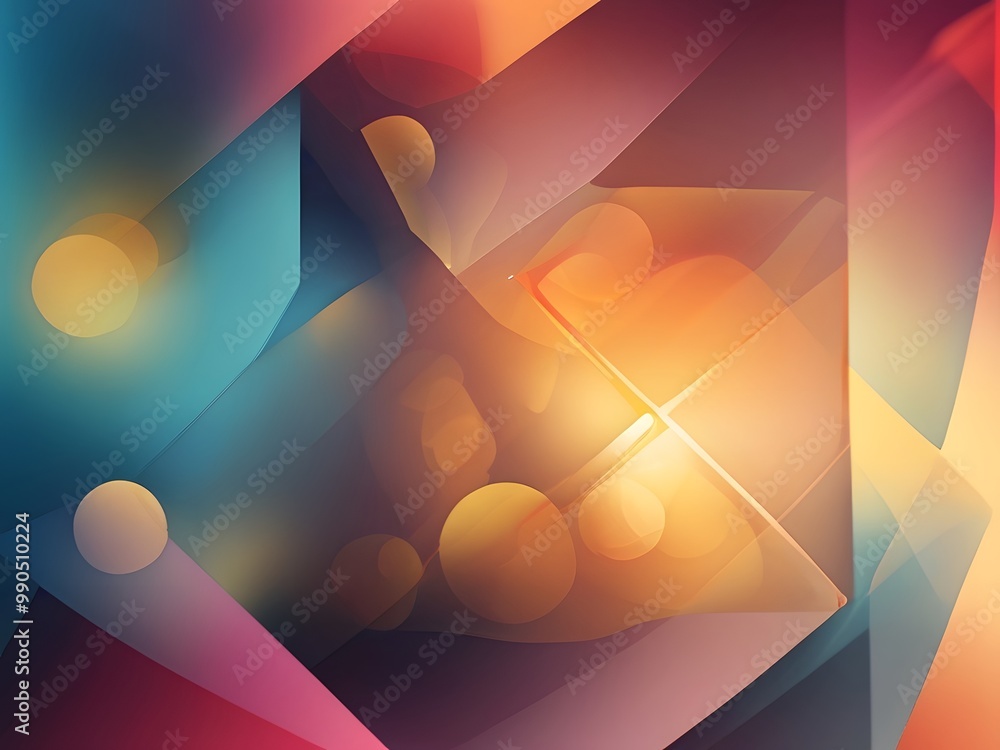 Poster abstract background with smooth color gradients, incorporating soft bokeh effects and overlapping ge