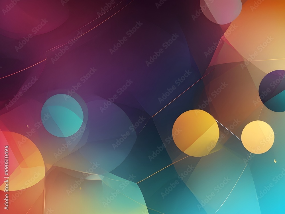 Poster abstract background with smooth color gradients, incorporating soft bokeh effects and overlapping ge