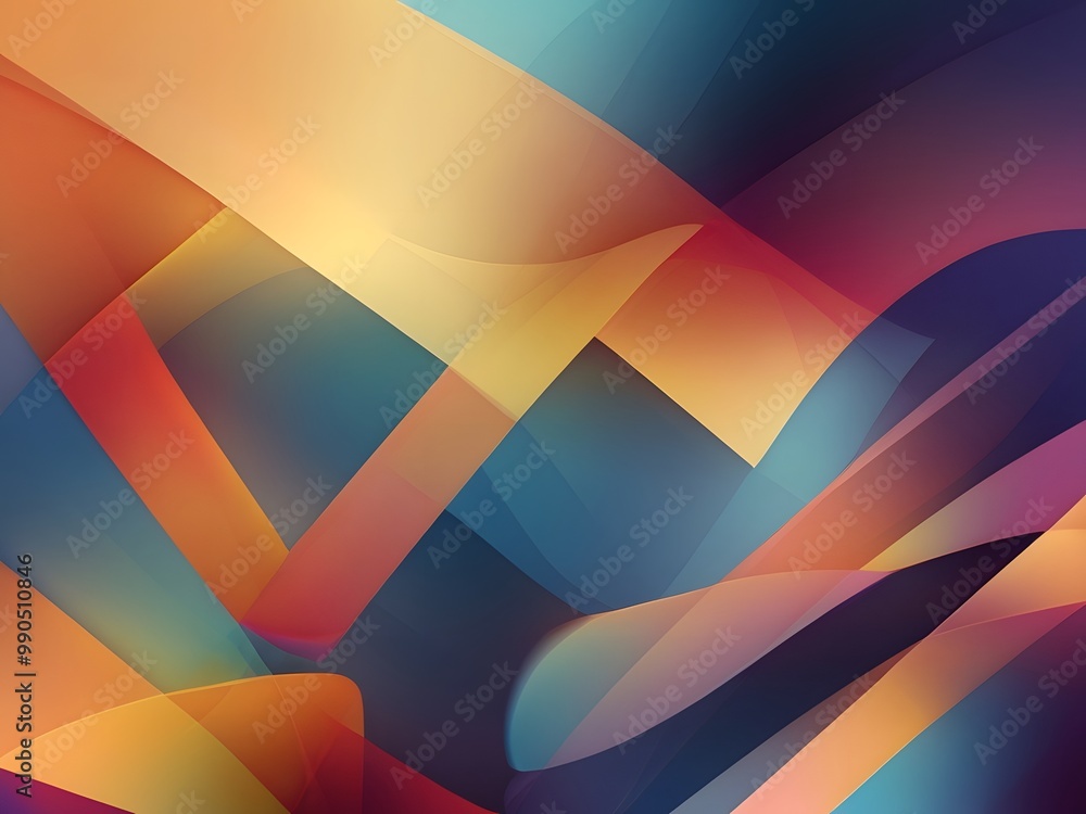 Poster abstract background with smooth color gradients, incorporating soft bokeh effects and overlapping ge