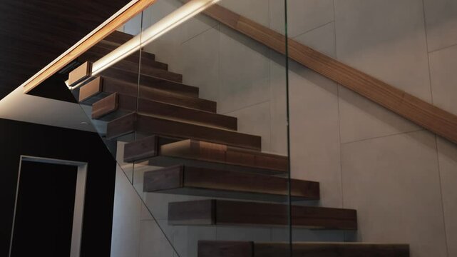 A Modern Minimalist Staircase that Features a Sleek and Stylish Design with Elegant Elements