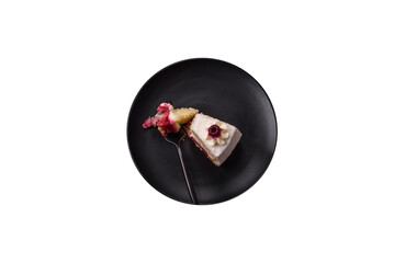 Sweet delicious cake with a layer of raspberry jam