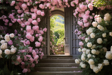 imeless image of a classic English rose garden in full bloom, showcasing the elegance and romance of these iconic flowers. Generative AI